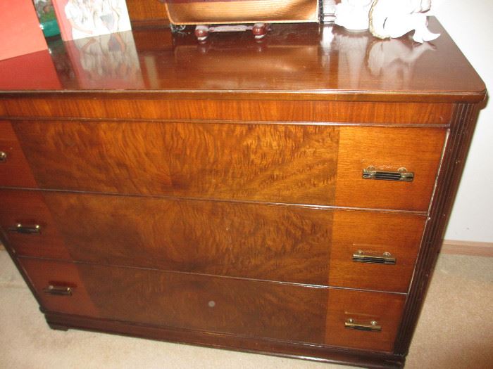vintage dresser, art deco hardware