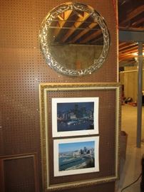 vintage mirror & frame