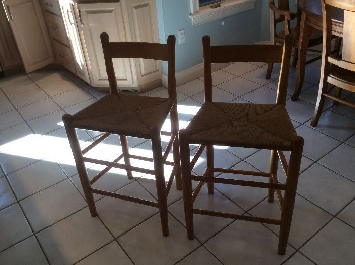 2 Cane bottom stools