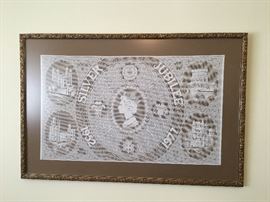 Framed Queen's Silver Jubilee lace work