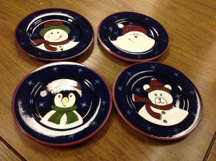 Holiday Dessert Plates - Set of Four