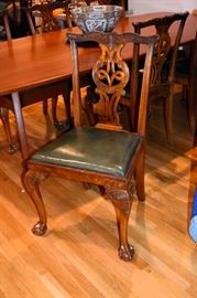  One of a set of 6 centennial Chippendale style English chairs, circa 1880.