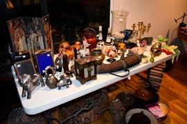  Selection of decorative items, frames, Asian & African items.