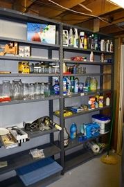  Miscellaneous glassware, cleaning supplies, etc.