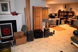  framed artwork, books, etc.