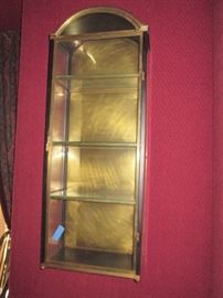Brass wall hanging display cabinets