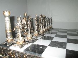 Marble and onyx chessboard. Truly an exquisite set.