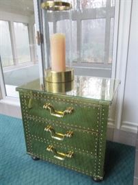 Fantastic Sarreid brass 3 drawer chest.