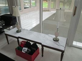 Marble topped accent table