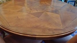 Top of 60" round dining table