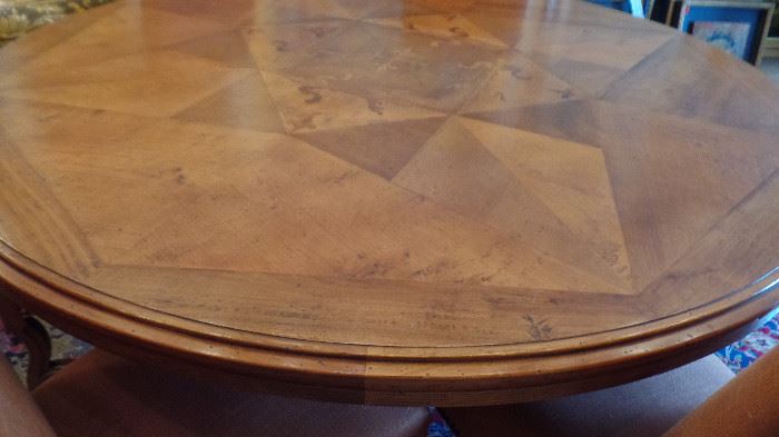 Top of 60" round dining table