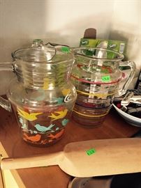 1950's Patterned Juice Pitchers