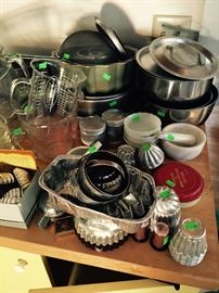 Baking Ware Tons Molds, Cake Pans, Cookie Cutters, Measuring Cups- Come Get Ready for the Holidays