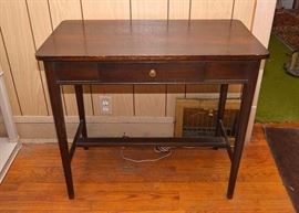 Antique Rectangular Accent Table with Drawer.  Fair to Good Condition with Some Dings & Discoloring.