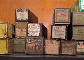 Vintage Starck Player Piano with Many Music Scrolls