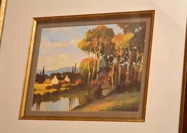 Framed Original Artwork of Landscape, Signed by Artist