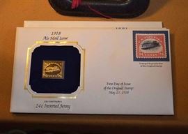 Inverted Jenny First Day of Issue 22K Gold Replica