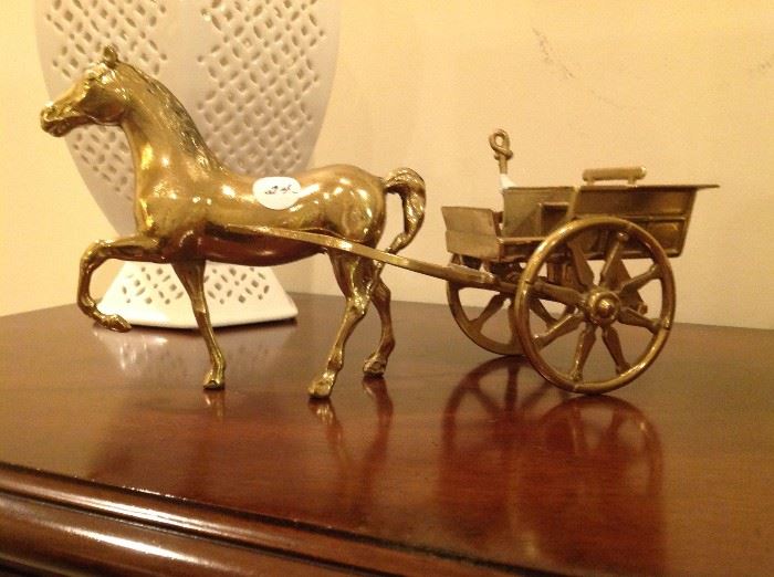 Brass Horse and Carriage