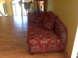 MAROON PRINT CHAISE SOFA