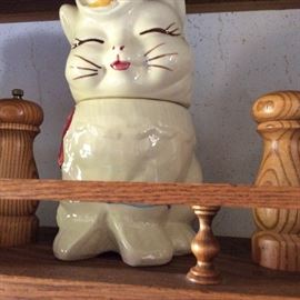 One of the cute vintage pieces. Puss and Boots cookie jar