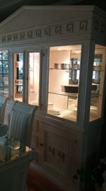 Beautiful home with Off-White Couch(sofa), loveseat, matching chair, coffee & end tables, China cabinet, glass top dining room table with 6 chairs, bench, Kingbed room suite/set.