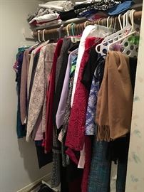 Lots of women's clothing from Chico's (size 2) and dillards.  Some vintage, most like new.  