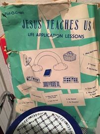 Vintage pict-o-graph "Jesus Teaches Us" lessons.