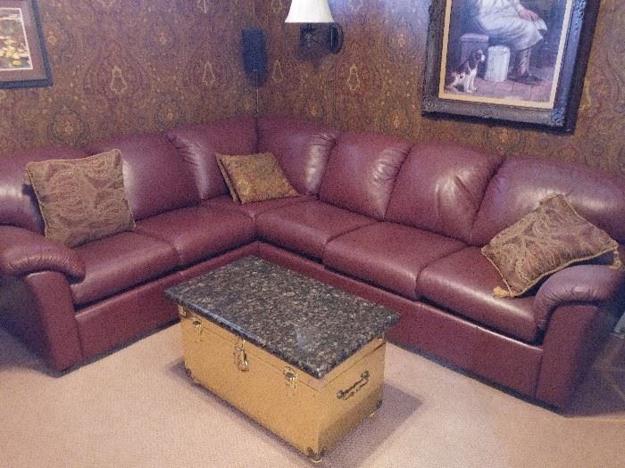 Arizona leather sectional in the den