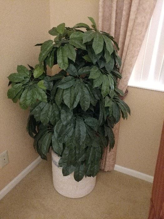 Faux potted plant in the master bedroom