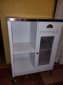 White metal cabinet    $40