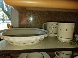 Longeberger pie plate available, mugs no longer available