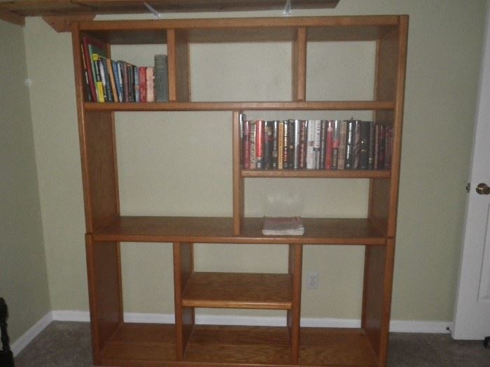 contemporary bookcase with small sample of books