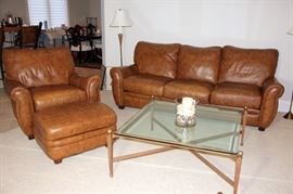 Sofa Express Leather Sofa, Chair & Ottoman