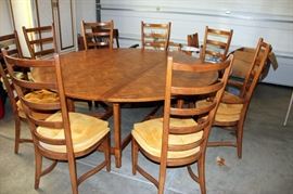Century Furniture Round Dining Table with 8 Chairs