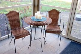 Wicker Table & 2 Chairs