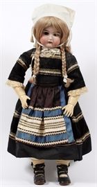 Lot#353, K * R, BISQUE HEAD DOLL, #80, H 33"Composition body. Open mouth, no teeth. Open-shut eyes. Child size. "Halbia" and "80" incised on back of neck.