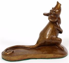 Lot#2051, MARSHALL M. FREDERICKS (AMERICAN, 1908-1998), BRONZE SMALL SCULPTURE, H 5", W 3 1/2", L 6", MOUSE.Signed Marshall M. Fredericks; no edition number.