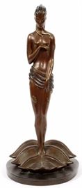 Lot#2053, ERTE (RUSSIAN/FRENCH 1892-90) BRONZE SCULPTURE H 14 3/4" AUTUMN.Signed. Limited edition #174/250. Cast in 1980 by RKP   Int. Height including base is 15 1/4".