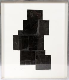 Lot#2084, LOUISE NEVELSON, LEAD INTAGLIO, #29/150, PAPER: H 30", W 25", "NIGHT TREE"Framed; pencil signed, titled dated and numbered on recto; 1972; image size::  23" x 14 1/2".