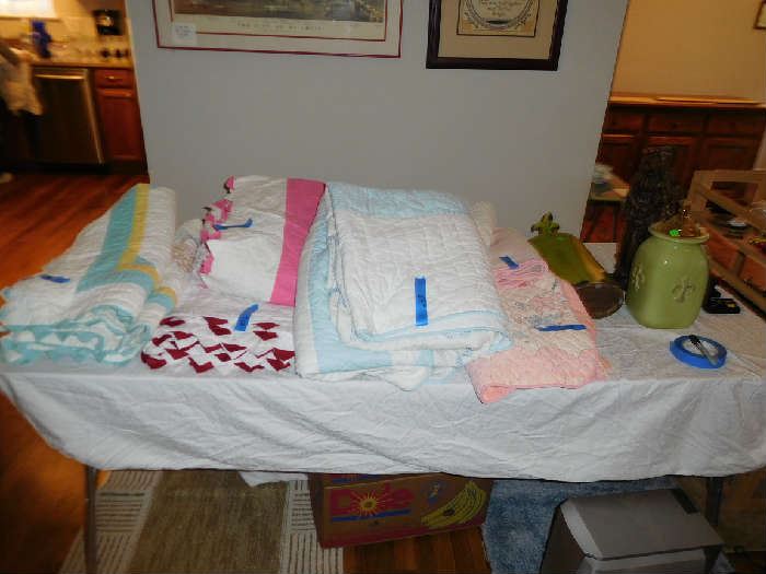 vintage  quilts -    to  the  right  are  vintage  childrens  covers