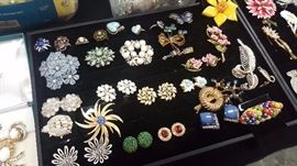 Pins and earrings 