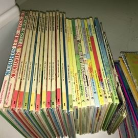 Lots of vintage children's books and coloring books (70s and 80s).