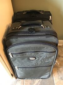 Carry-on suitcases.