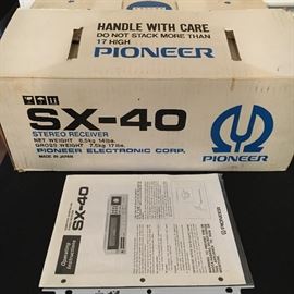Pioneer SX-40 stereo receiver--lightly used, stored in original. box.