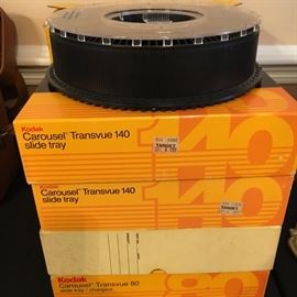Kodak Carousel 760H auto focus projector and multiple carousels.
