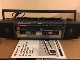 Sanyo Stereo Radio Double Cassette Recorder M5450.