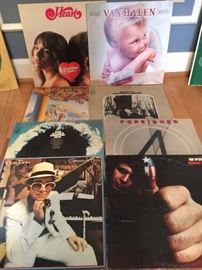 Vintage vinyl--approximately 100 LPs and 100 45s.