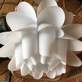 Plastic lotus style light fixture.