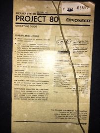 Pioneer sound system--turntable, receiver, stereo cassette tape deck, speakers, racks--all working and in good condition.