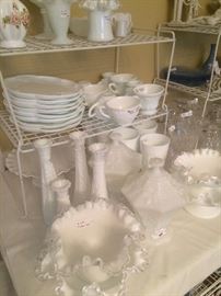Fenton and milk glass selections